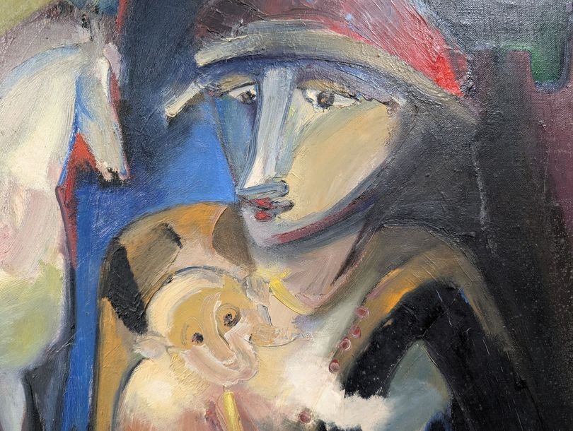 Artwork by Philippe Stoll, Children and exotic animals, Made of Oil On Canvas