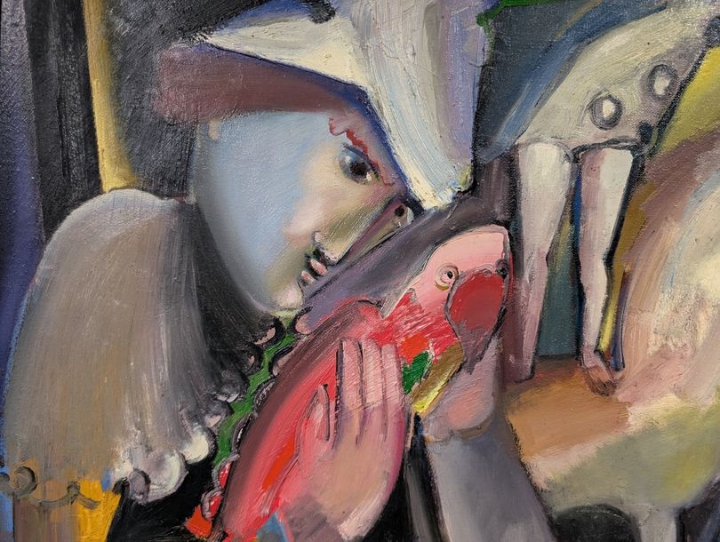 Artwork by Philippe Stoll, Children and exotic animals, Made of Oil On Canvas