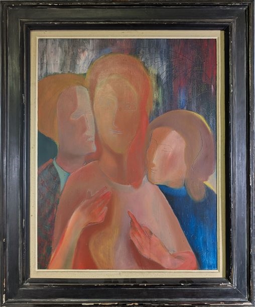 Artwork by Philippe Stoll, The three faces, Made of Oil On Panel