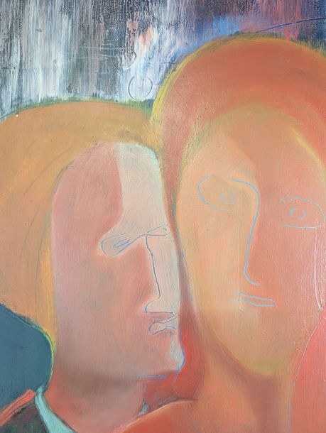 Artwork by Philippe Stoll, The three faces, Made of Oil On Panel