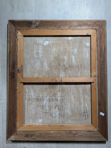 Artwork by Philippe Stoll, Woman and bouquet, Made of Oil On Canvas