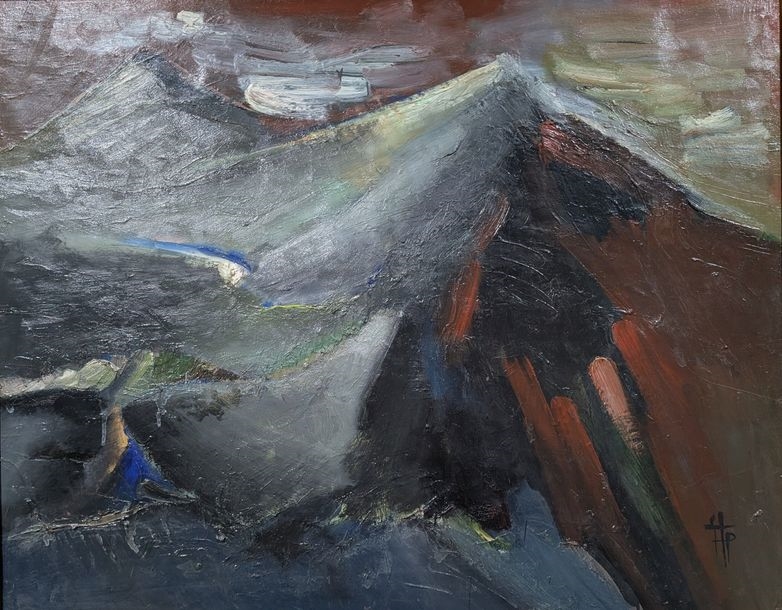 Artwork by Philippe Stoll, Mountains, Made of Oil On Canvas