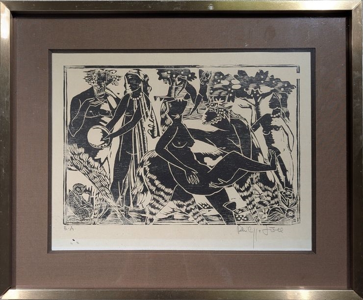 Artwork by Philippe Stoll, Bacchanalia Woodcut, Made of Woodcut