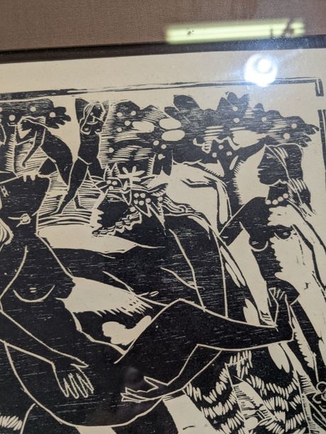 Artwork by Philippe Stoll, Bacchanalia Woodcut, Made of Woodcut