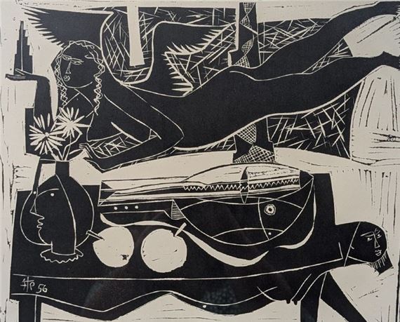 Woman with sofa by Philippe Stoll, 1956