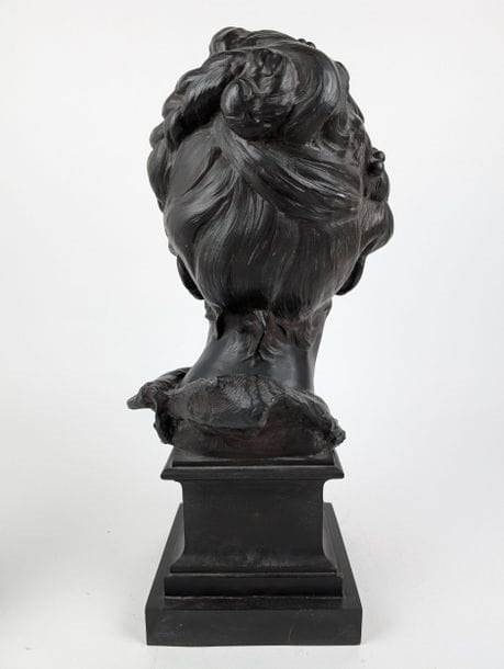 Artwork by Désiré Ringel d'Illzach, Bust of a lady with a pearled hairstyle, Made of Bronze