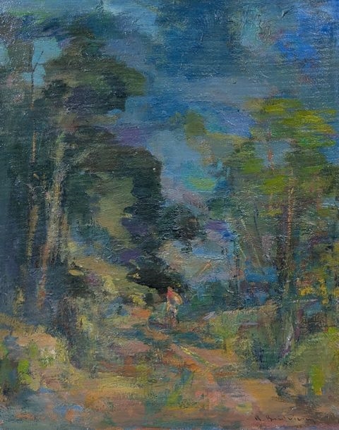 Artwork by Robert Brietwieser, Promenade, Made of Oil On Canvas