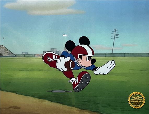 Disney Mickey Mouse Football Sericel Animation Art Cel - Walt Disney Studios