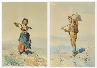 Couple de paysans du Latium - Domenico de Angelis