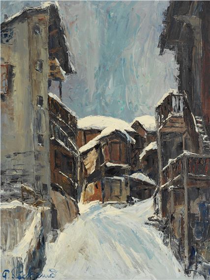 Hinterdorfstrasse en hiver, Zermatt - Paul Sechaud