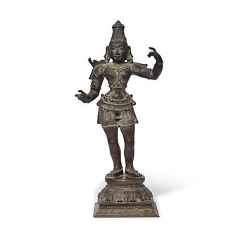 A bronze figure of Rama or Lakshmana - South Indian School, 20th Century