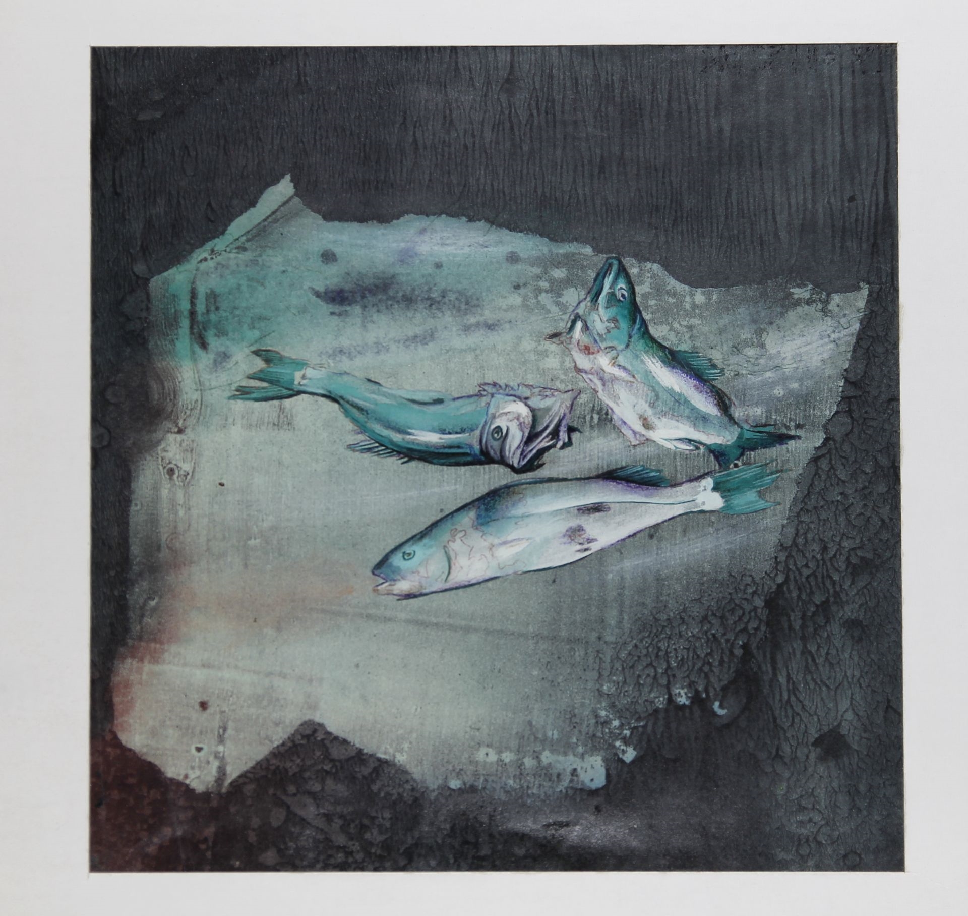 Artwork by Endre Eskulits, Halak mozgásban, Made of acrylic. ink