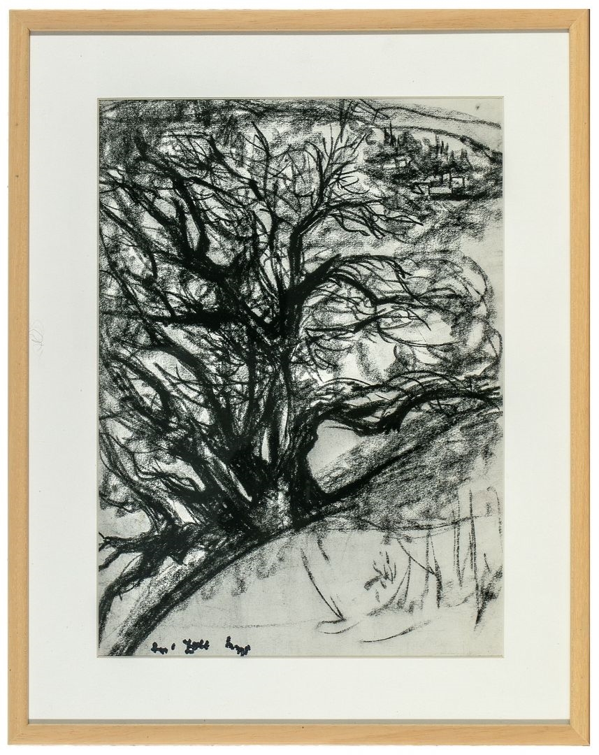 Artwork by Margit Soós Zöld, Terebélyes fa, Made of charcoal