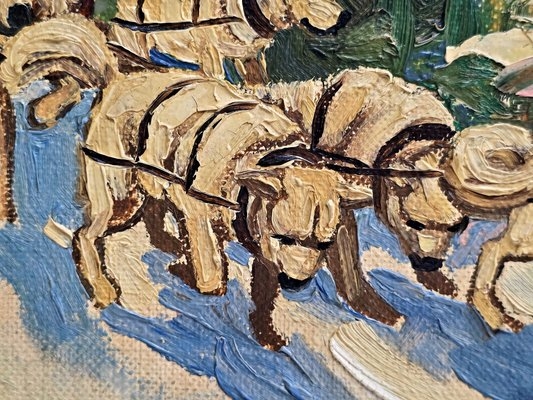 Ellen Henne Goodale | Oil Painting of a Dog Sled Team | MutualArt