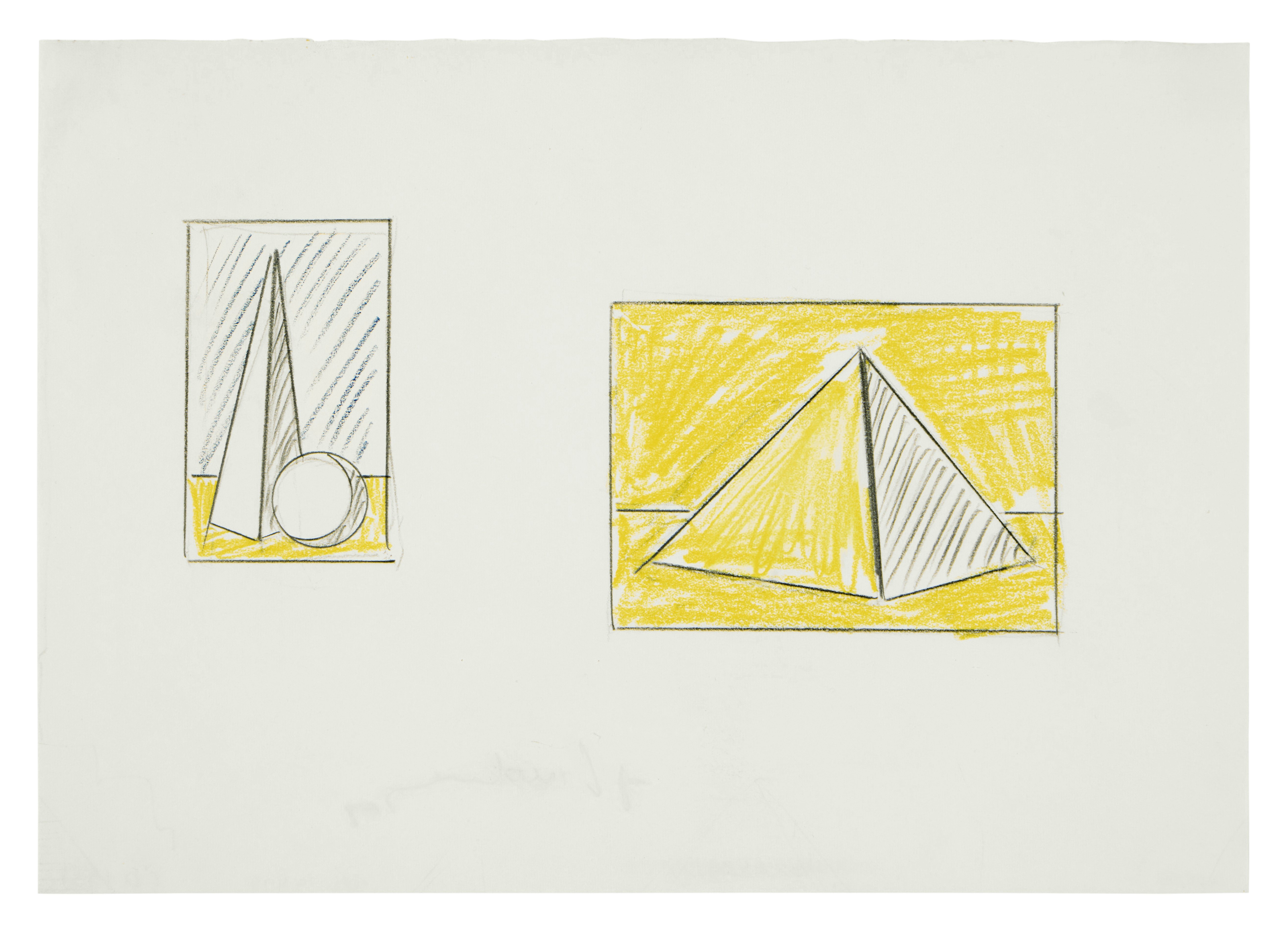 Roy Lichtenstein | Figure with Trylon and Perisphere, and Pyramid ...