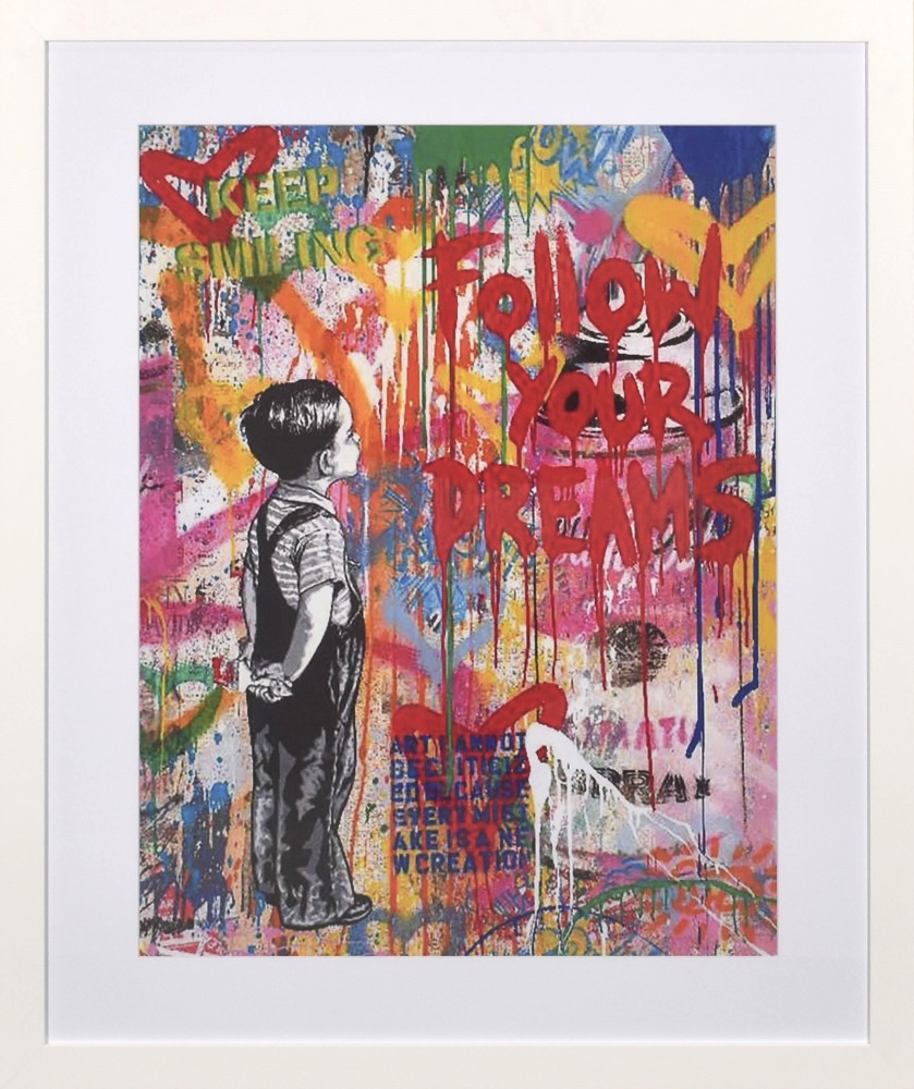 T-Shirt Banksy "Follow Your Dreams" | 100% Cotone Premium | Stampa Di Alta Qualità | Vari Colori E Taglie Dalla S Alla XXXL