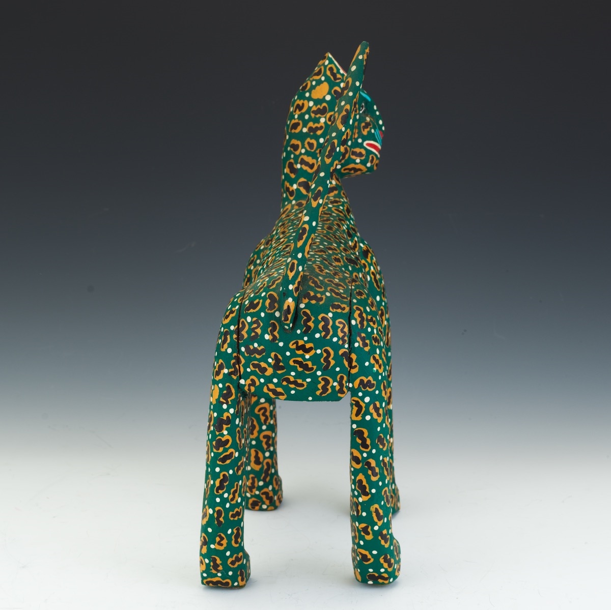 Artwork by Margarito Melchor, Mexican Folk Art Painted Wood Jaguar Sculpture, Made of Wood