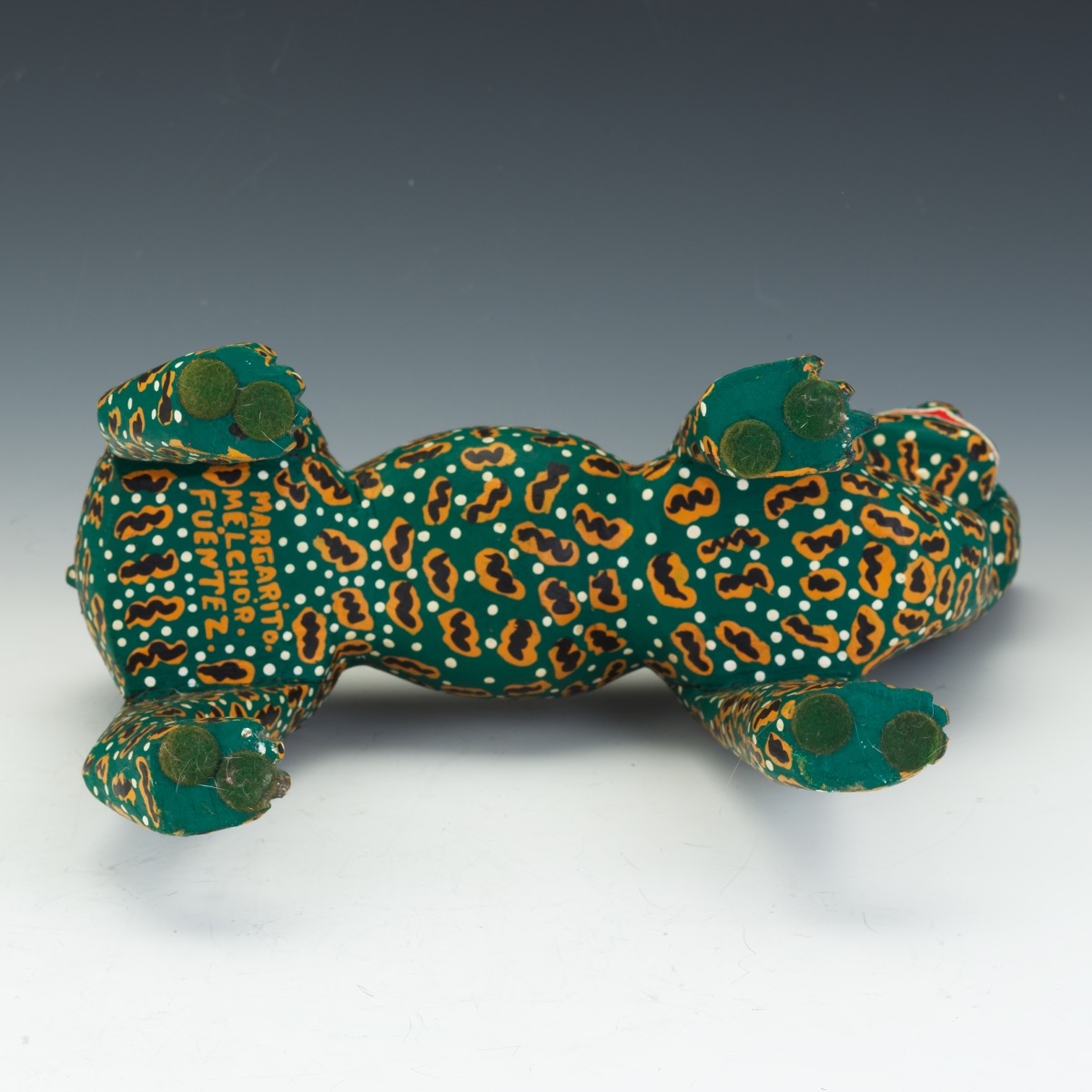 Artwork by Margarito Melchor, Mexican Folk Art Painted Wood Jaguar Sculpture, Made of Wood