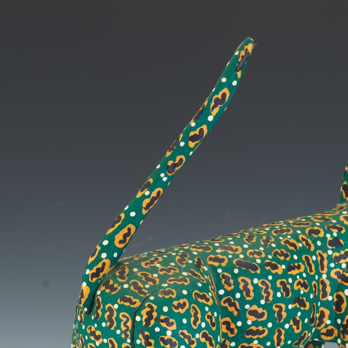 Artwork by Margarito Melchor, Mexican Folk Art Painted Wood Jaguar Sculpture, Made of Wood