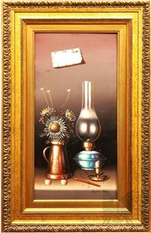 Still life with kerosene lamp - Ryoichi Mori