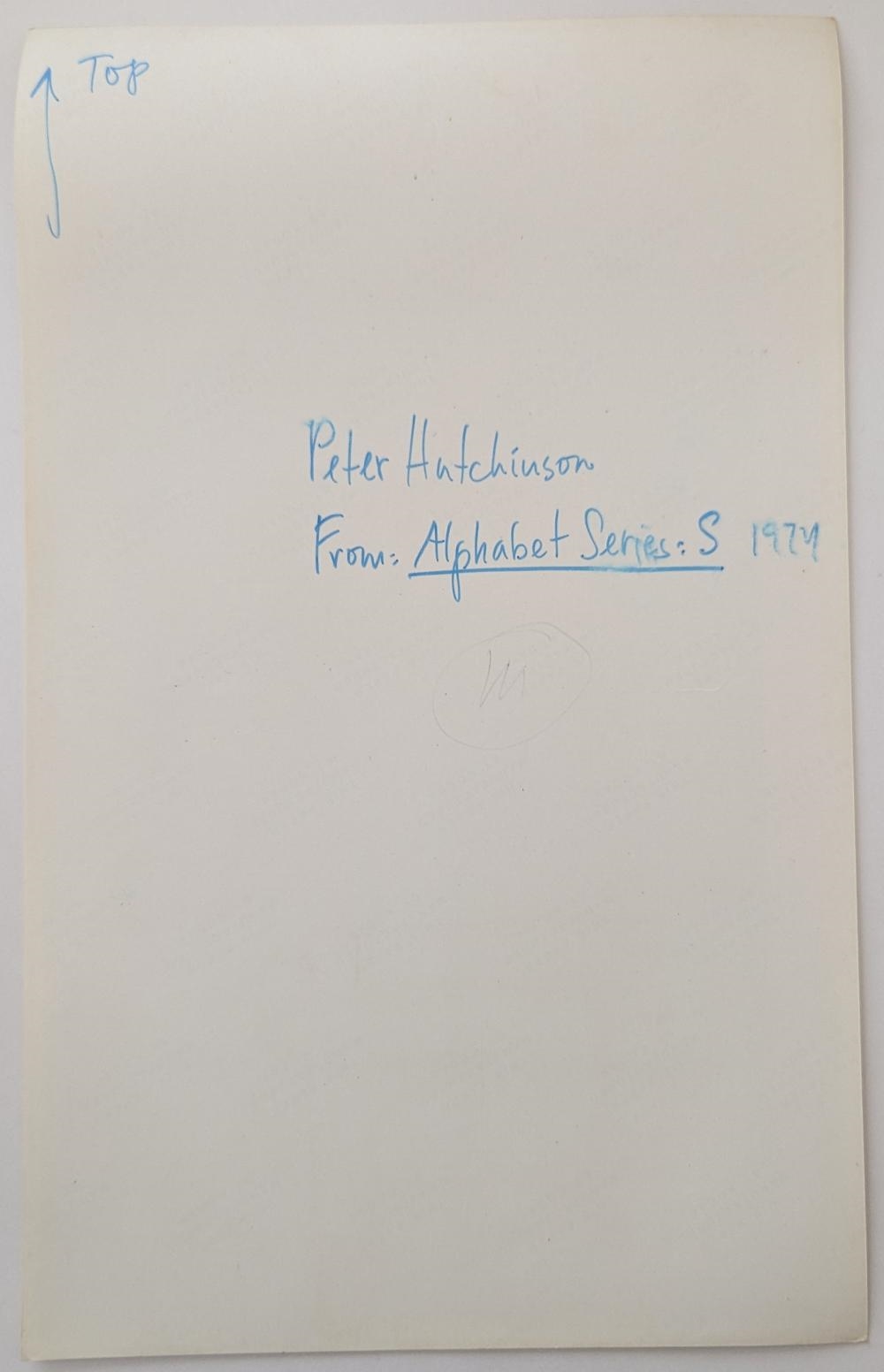 Artwork by Peter Hutchinson, From Alphabet Series, Made of Art Photograph