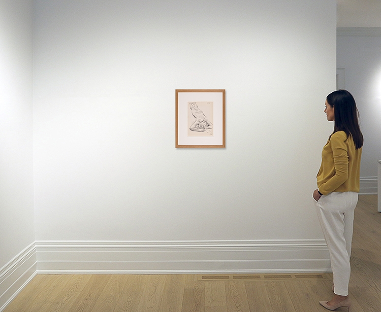 Artwork by Alex Colville, Study for Nude on Rug, Made of Ink On Paper