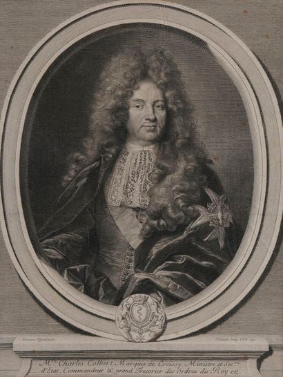 Monseigneur Charles Colbert, Marquis de Croissy, Minister and Secretary of State, Commander & Grand Trésorier des Ordres du Roy by Hyacinthe Rigaud
