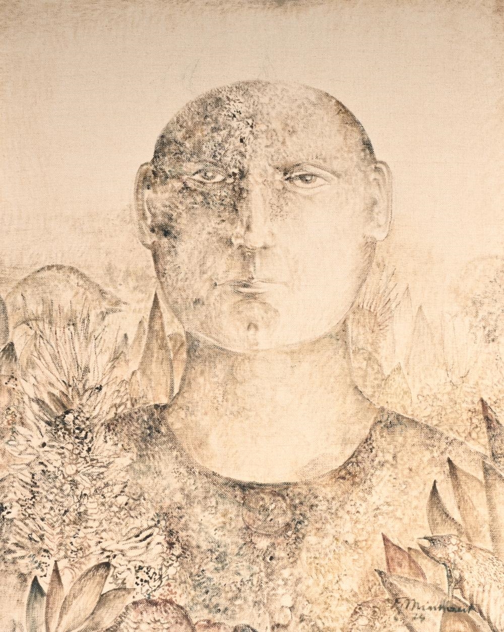 Artwork by Frans Minnaert, Figure with a fixed gaze, Made of Oil On Canvas