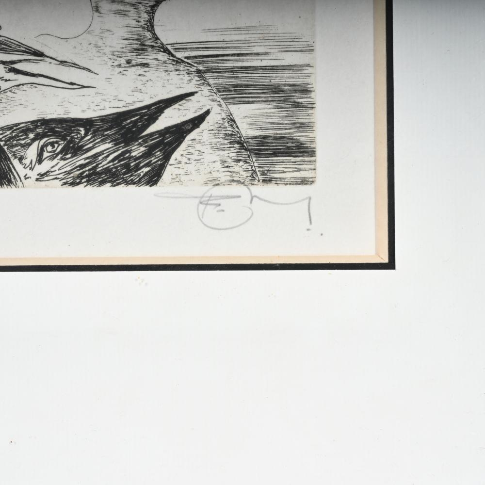 Artwork by Frans Minnaert, Collection graphic art, etching plate Frans Minnaert with etching and 2 folders Flemish graphics, Made of Etching