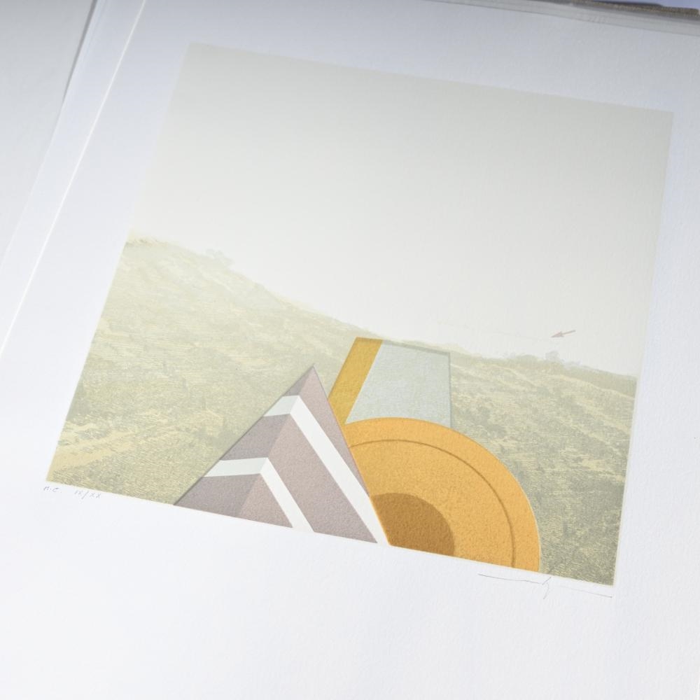 Artwork by Frans Minnaert, Collection graphic art, etching plate Frans Minnaert with etching and 2 folders Flemish graphics, Made of Etching