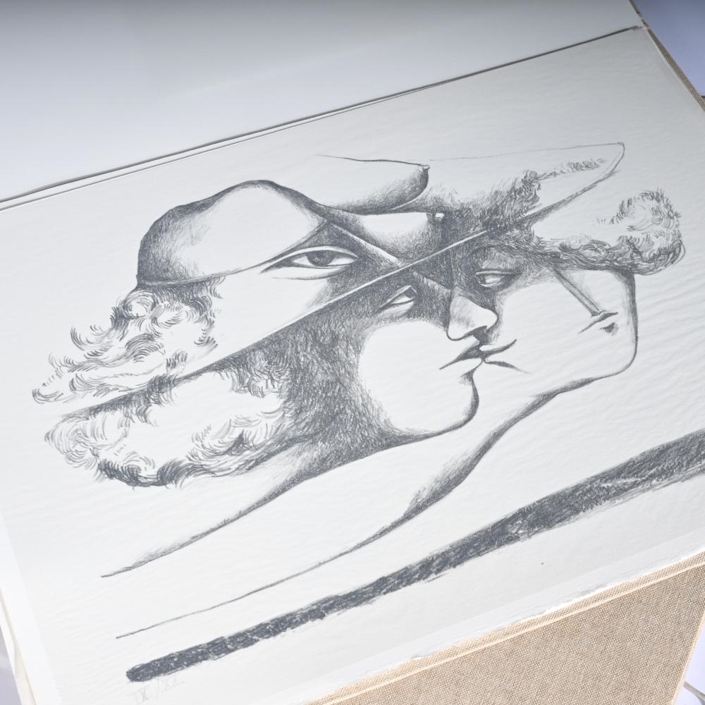 Artwork by Frans Minnaert, Collection graphic art, etching plate Frans Minnaert with etching and 2 folders Flemish graphics, Made of Etching