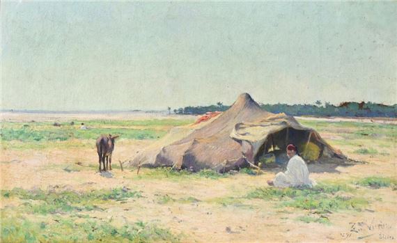 Nomad tent in Algeria by Emmanuel Vierin, 1895