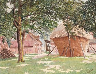 Landscape with haystack - Jan de Wit