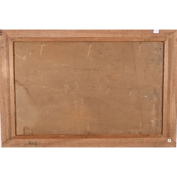 Artwork by Aristide Armand, Mediterranean Seaside, Made of oil on cardboard