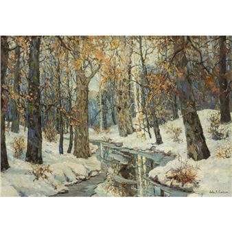 Untitled (Wooded Snow Scene - John Fabian Carlson