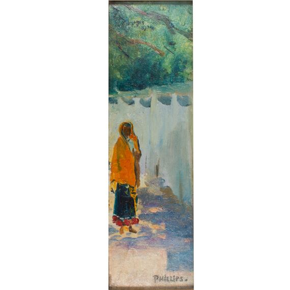 Untitled (Indian Figure at Taos Pueblo - Bert Phillips