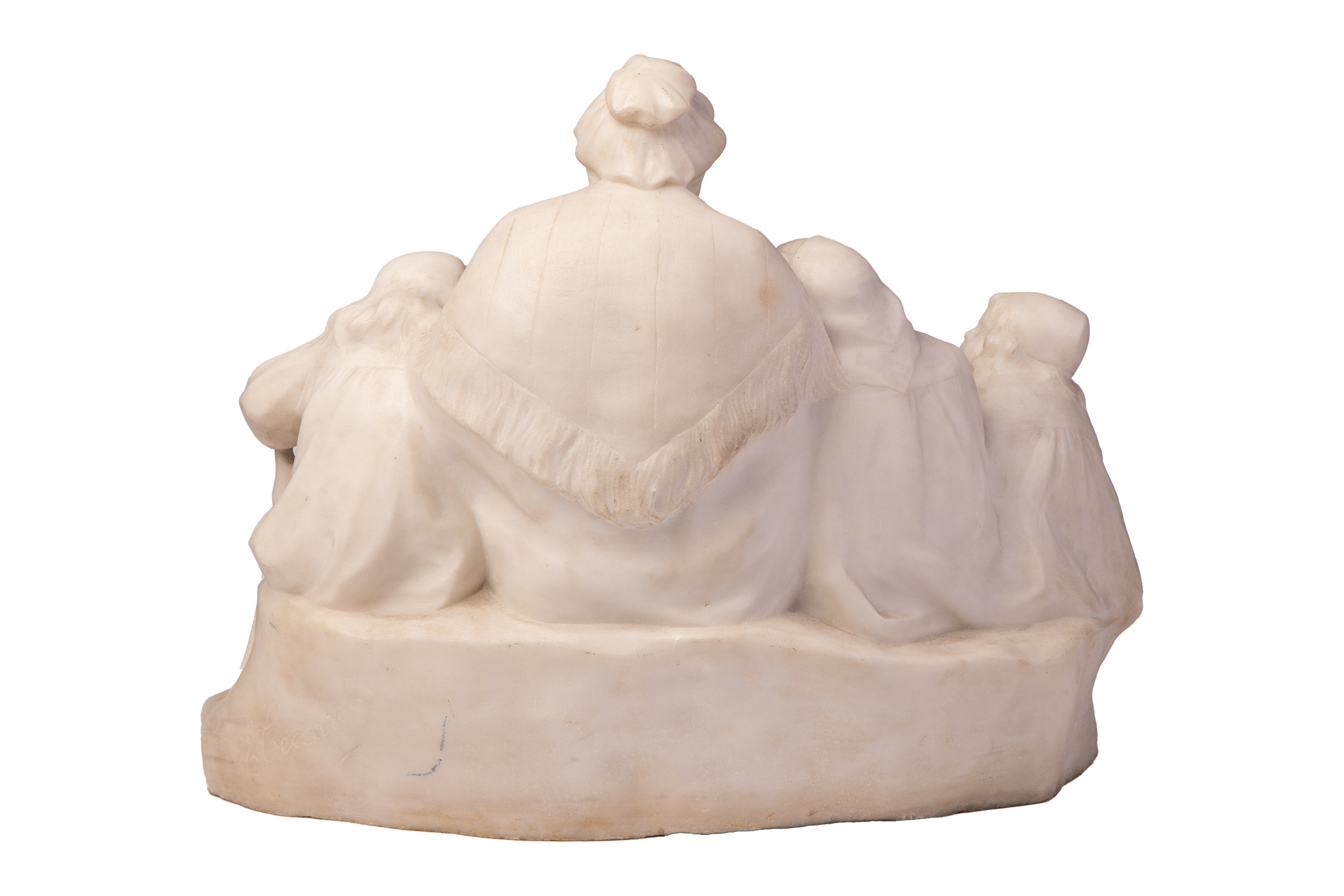 Artwork by Ezio Ceccarelli, The Storyteller, Made of White Marble