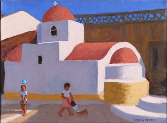 Playing by the Church, Karpathos, Greek Islands - Andrew Macara
