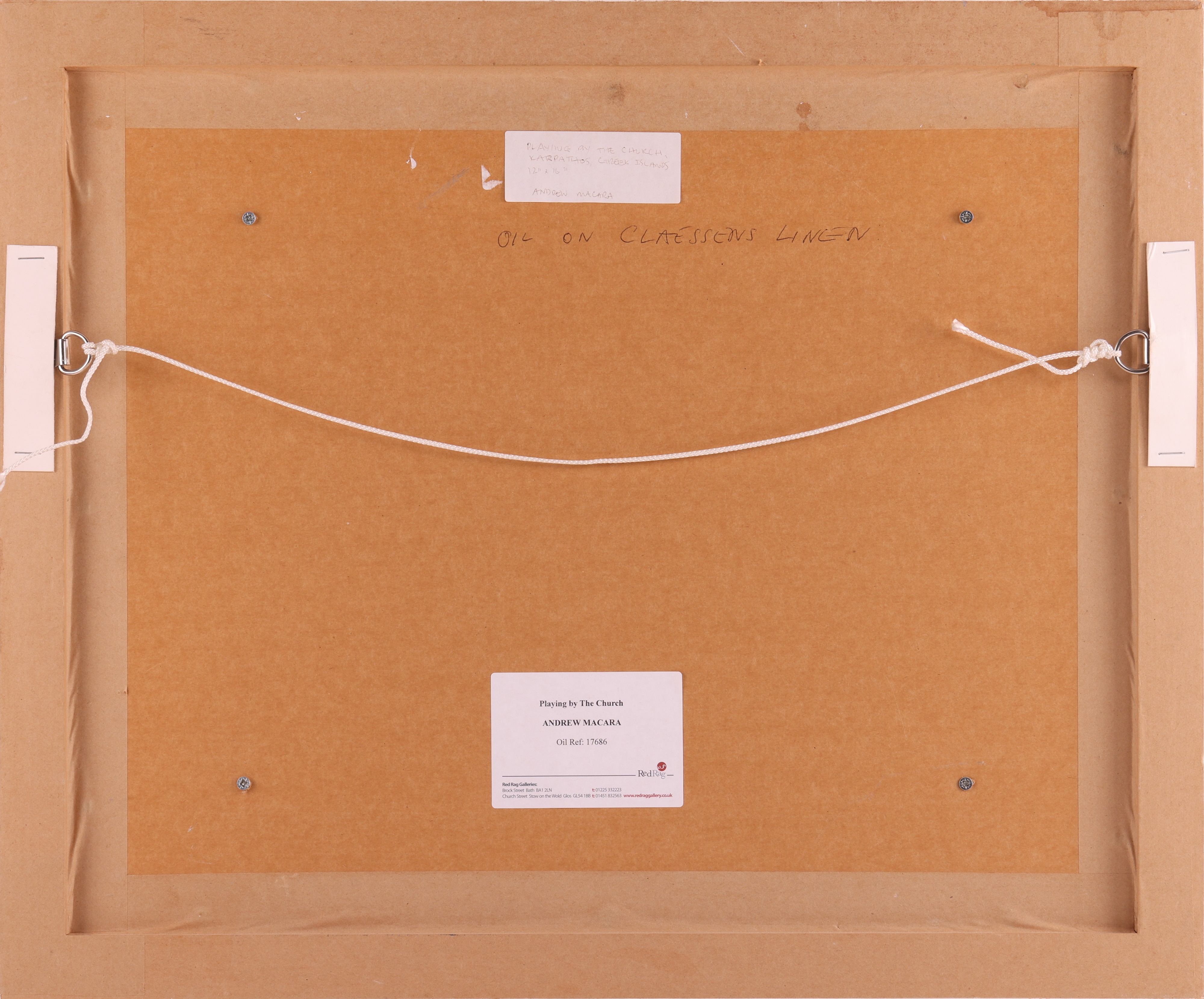 Artwork by Andrew Macara, Playing by the Church, Karpathos, Greek Islands, Made of Oil On Canvas