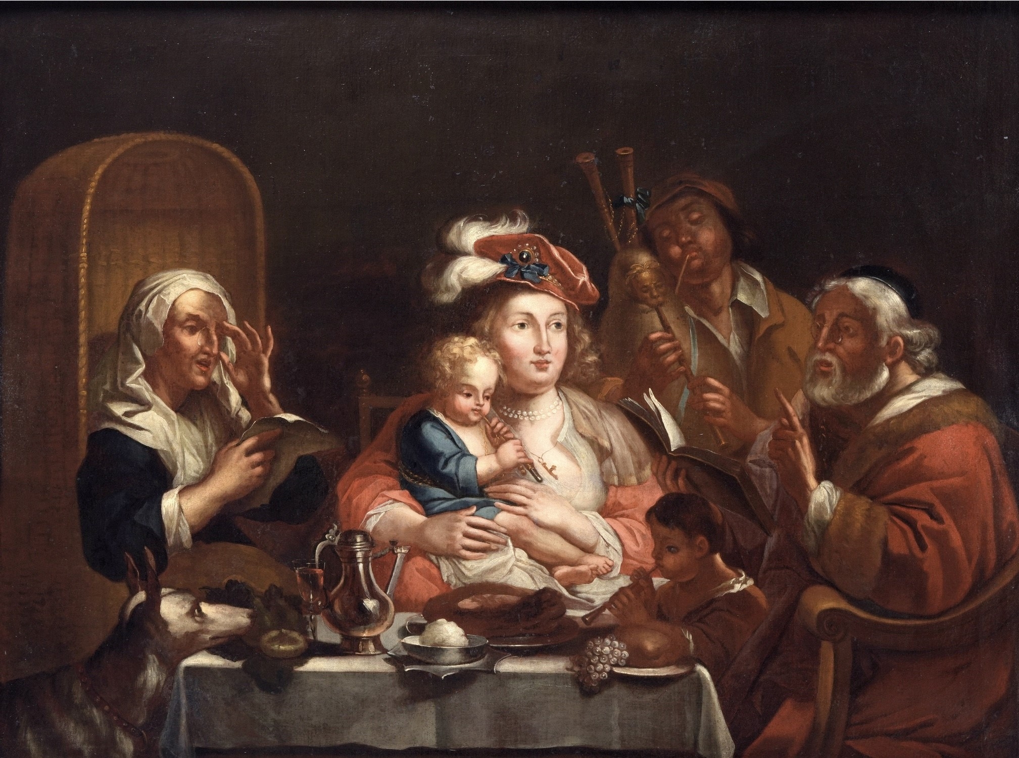Artwork by Jacob Jordaens, Concerto di famiglia, Made of oil on canvas