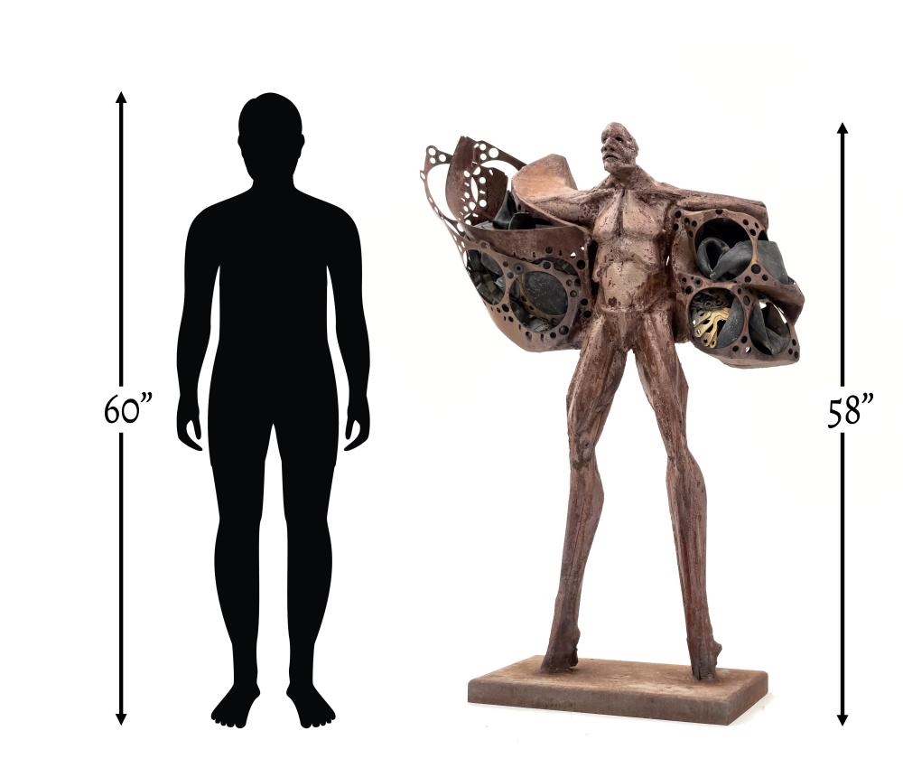 Artwork by Theodore Gall, Untitled (Winged Man, Made of Large Fabricated Steel Sculpture