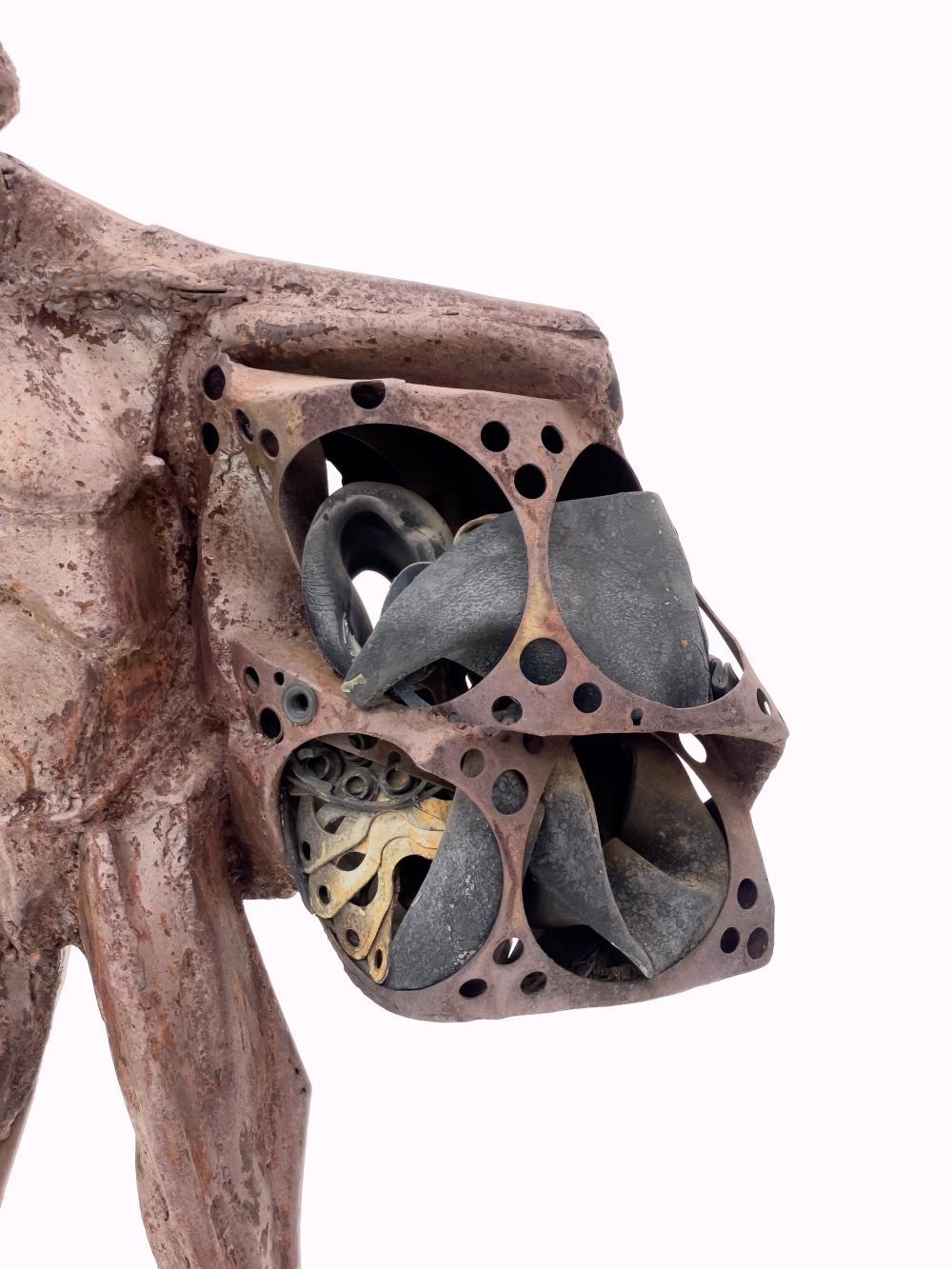 Artwork by Theodore Gall, Untitled (Winged Man, Made of Large Fabricated Steel Sculpture