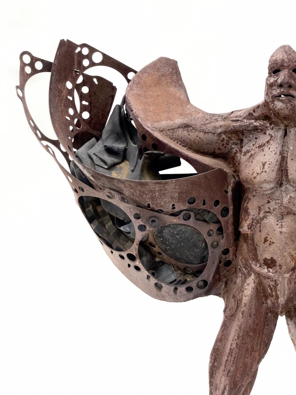 Artwork by Theodore Gall, Untitled (Winged Man, Made of Large Fabricated Steel Sculpture