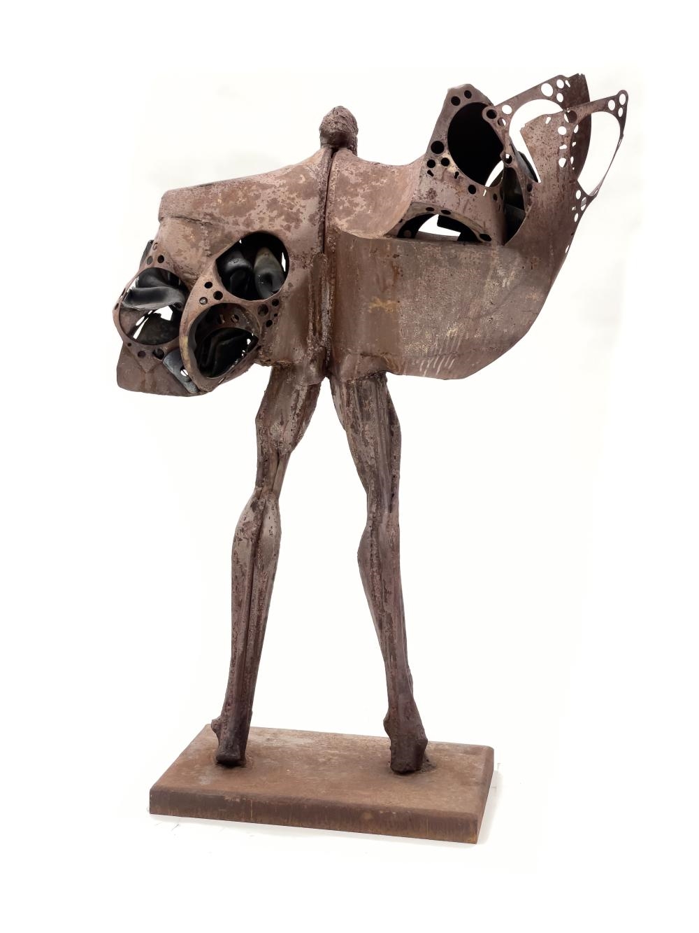 Artwork by Theodore Gall, Untitled (Winged Man, Made of Large Fabricated Steel Sculpture