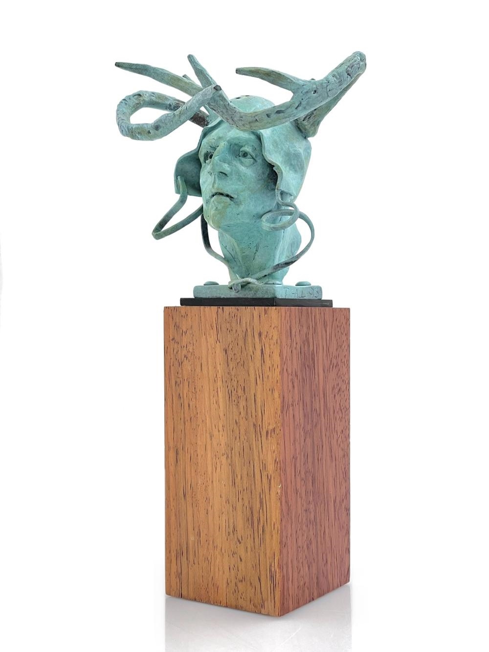 Artwork by Theodore Gall, Antlered Guardian: The Sentinel of Dreams, Made of Bronze