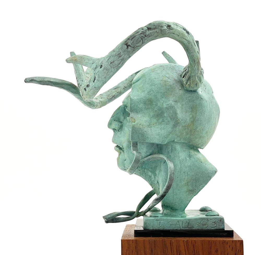 Artwork by Theodore Gall, Antlered Guardian: The Sentinel of Dreams, Made of Bronze