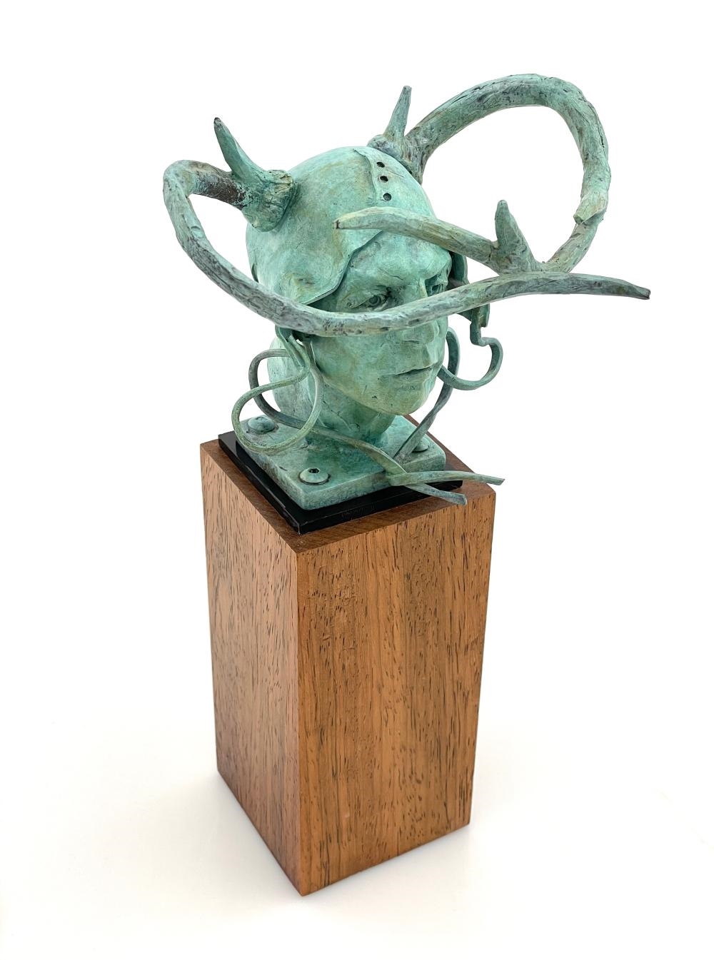 Artwork by Theodore Gall, Antlered Guardian: The Sentinel of Dreams, Made of Bronze