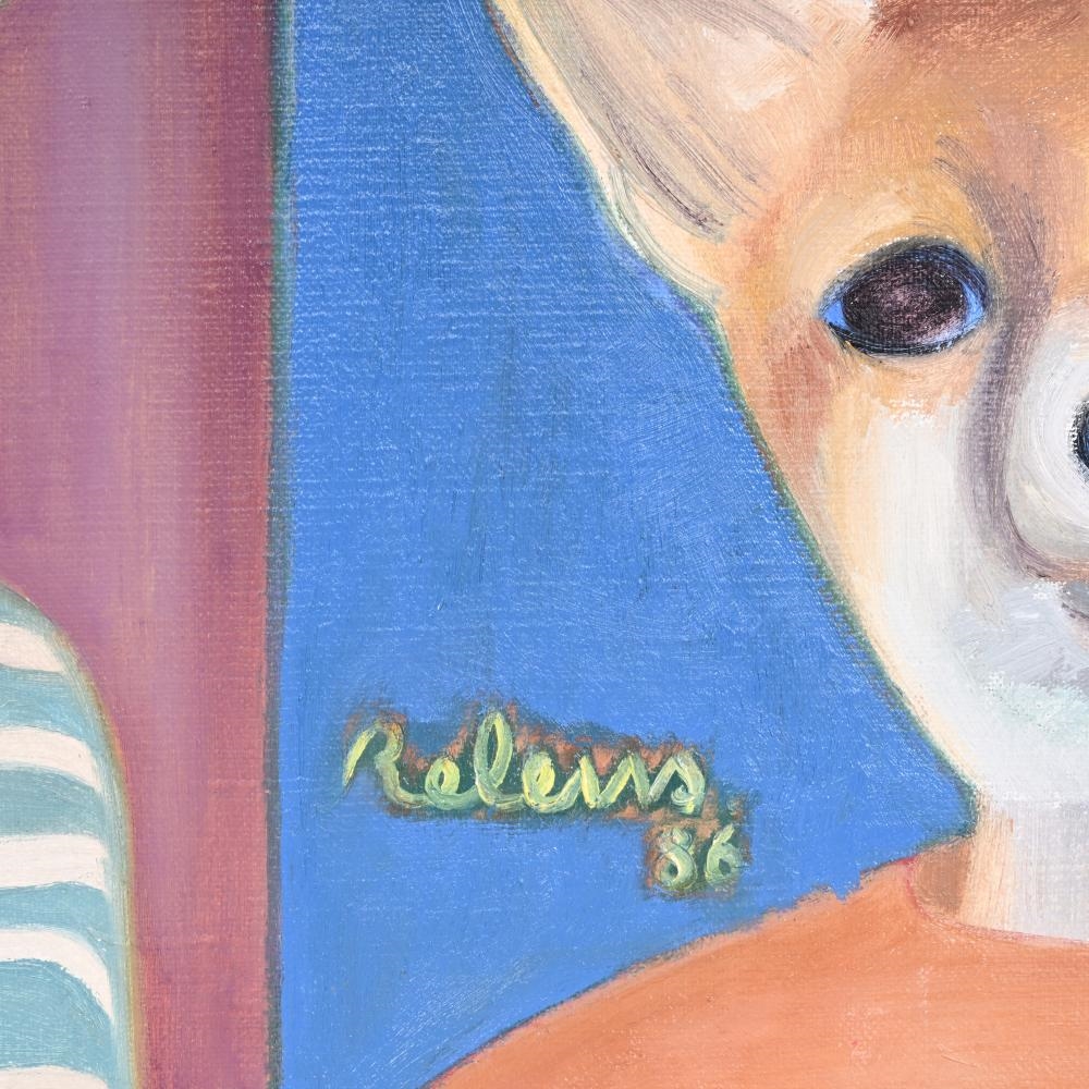 Artwork by Gaston Relens, Large and small foxes and wolves, Made of Acrylic On Canvas