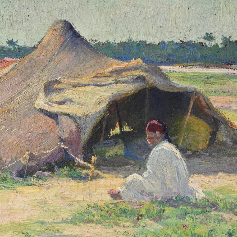 Artwork by Emmanuel Vierin, Nomad tent in Algeria, Made of Oil On Canvas