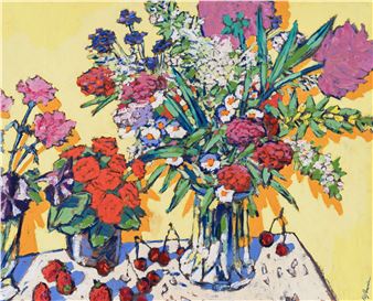 Stillleben mit Blumen und Früchten - Bernhard Kühlewein